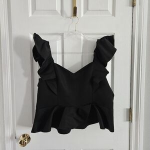 NWOT Express Flutter Sleeve Peplum Ruffle Top
